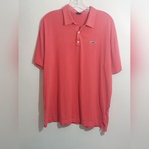 Men's Patagonia Shirt Large Salmon Orange Polo Short Sleeve Lightweight Wear